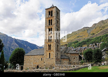 Sant Climent, chiesa romanica, Taull, La Vall de Boi Pirenei, provincia di Lleida, Catalogna, Spagna Foto Stock
