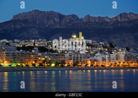 Townscape, Mar Mediterraneo, mare, costa, Altea, Costa Blanca, Provincia di Alicante, Spagna, Europa Foto Stock
