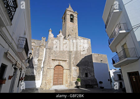 Divino la chiesa del Salvador, Vejer de la Frontera, la provincia di Cadiz Cadice, Costa de la Luz, Andalusia, Spagna, Europa Foto Stock