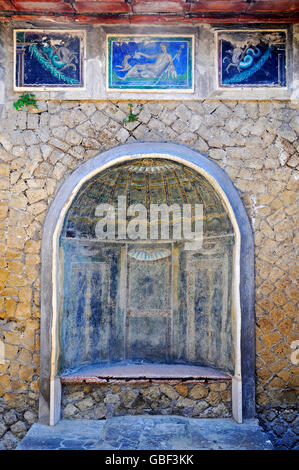 Murale, mosaici, Casa dello scheletro, sito archeologico, Ercolano, Ercolano, Napoli, campania, Italy Foto Stock