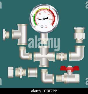 Realistico rubinetterie. Illustrazione Vettoriale. Illustrazione Vettoriale
