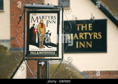 Edifici e monumenti - The Martyrs Inn - Tolpuddle - Dorset. Il Martyrs Inn nel villaggio Dorset di Tolpuddle. Foto Stock