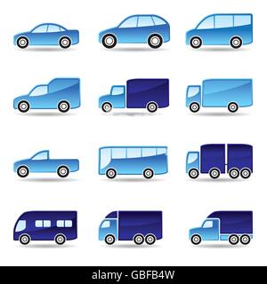 Il trasporto su strada icon set - illustrazione vettoriale Illustrazione Vettoriale