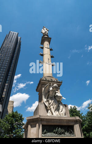 Christopher Columbus monumento, Columbus Circle, NYC Foto Stock