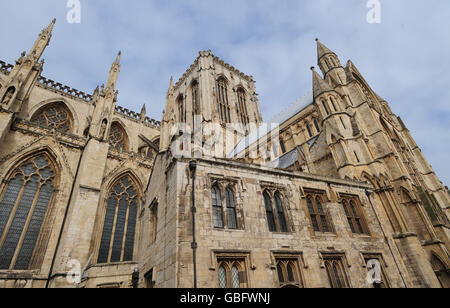 Una vista generale che mostra il lato sud della York Minster. PREMERE ASSOCIAZIONE foto. Data foto: Mercoledì 11 marzo 2009. Il credito fotografico dovrebbe essere: Anna Gowthorpe/PA Foto Stock