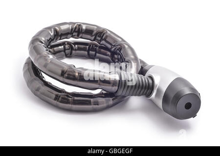 Serratura bici isolato su bianco Foto Stock