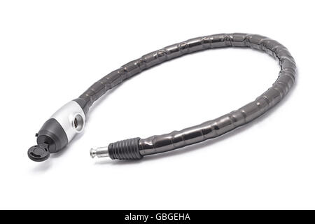 Catena di bicicletta bloccare isolato su bianco Foto Stock