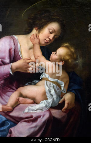 Roma. L'Italia. Artemisia Gentileschi (Roma 1593 - Napoli 1652), la Madonna che allatta il Bambino, dettaglio (1609 - 1612). Foto Stock