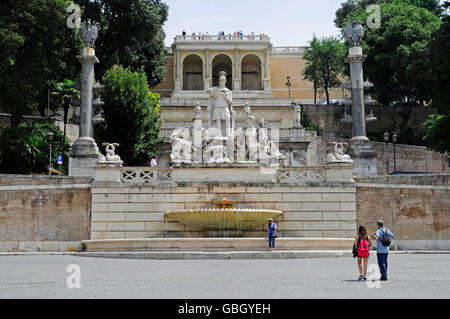 Fontana di Piazza del Popolo, Piazza Roma, lazio, Italy Foto Stock