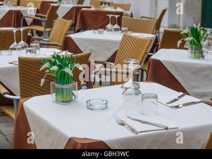 Street ristorante nel centro storico di Venezia Foto Stock