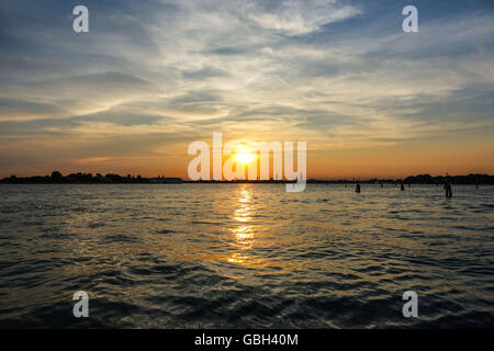 Venezia al tramonto - ampia angolazione Foto Stock