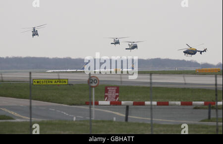 Obama arriva in Gran Bretagna Foto Stock