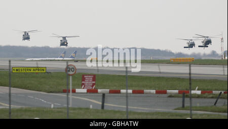 Obama arriva in Gran Bretagna Foto Stock