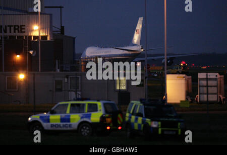 Obama arriva in Gran Bretagna Foto Stock