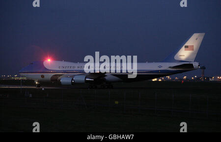 Obama arriva in Gran Bretagna Foto Stock