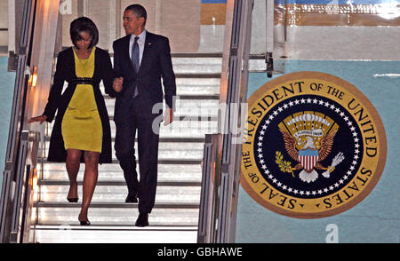 Obama arriva in Gran Bretagna Foto Stock