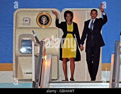 Obama arriva in Gran Bretagna Foto Stock