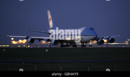 Obama arriva in Gran Bretagna Foto Stock