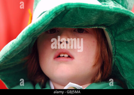 Calcio - International friendly - Irlanda / Nigeria. Un giovane fan irlandese dopo la partita Foto Stock