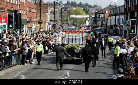 Jade Goody funerale Foto Stock