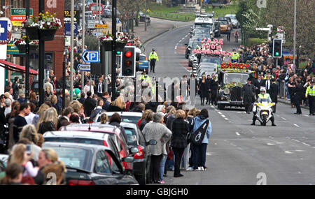 Jade Goody funerale Foto Stock