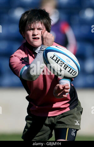 Rugby Union - finali nazionali della Coppa Midi - Murrayfield. Ayr in azione durante le finali della National Midi Cup al Murrayfield Stadium di Edimburgo. Foto Stock