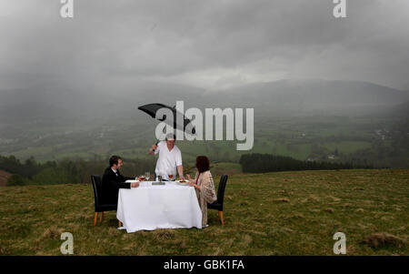 Alta altitudine ristoranti per Keswick Festa della Montagna Foto Stock