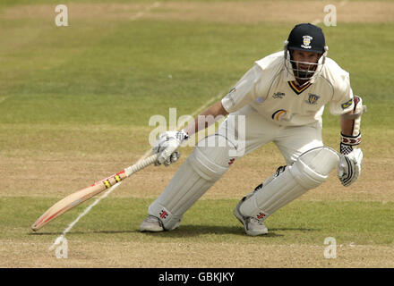 Cricket - Liverpool Victoria County Championship - Divisione uno - giorno due - Somerset v Durham - The County Ground. Dale Benkenstein di Durham in battuta d'azione Foto Stock