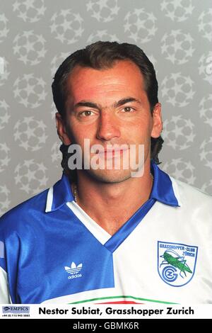 UEFA Champions League 1995/96 .... Nestor Subiat, Grasshopper Zurigo Foto Stock