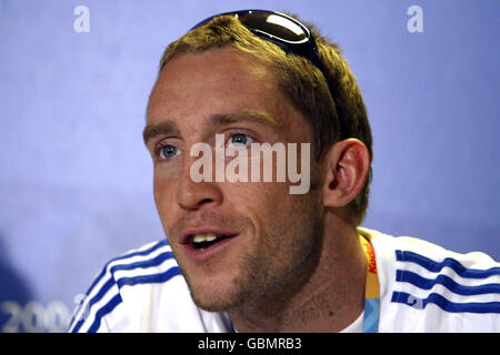 Ai Giochi Olimpici di Atene 2004 - British Olympic Association Conferenza Stampa Foto Stock