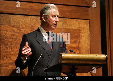 Il Principe del Galles ha tenuto il suo discorso al Royal Institute of British Architects (RIBA) Trust 2009 di Londra. Foto Stock