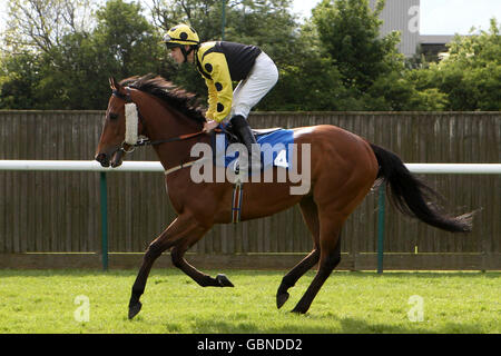 Corse di cavalli - Ippodromo di Nottingham. Il jockey Richard Kingscote sul Principe Golan va al posto per il 'come Racing di mercoledì 3 giugno' handicap Foto Stock