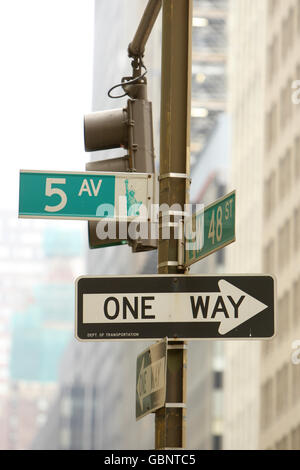 Viste di New York. Vista generale della Fifth Avenue a Manhattan, New York, USA Foto Stock