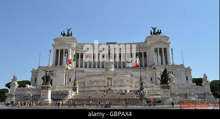 Monumento Nazionale a Vittorio Emanuele - il primo re di una Italia unificata - a Roma Foto Stock