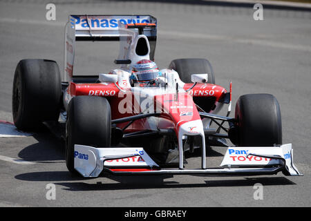 Formula uno Motor Racing - Gran Premio di Monaco - Circuit de Monaco. Il driver Toyota Jarno Trulli durante le prove sul circuito di Monaco. Foto Stock