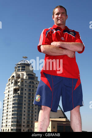 Rugby Union - Photocall Lions inglesi e irlandesi - Sandton Hotel. Phil Vickery dei Lions britannici e irlandesi durante una fotocall sul tetto del Sandton Sun Hotel, Sandton, Johannesburg. Foto Stock