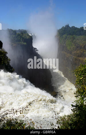 Il fiume Zambesi, Victoria falls, Zambia e Zimbabwe Foto Stock