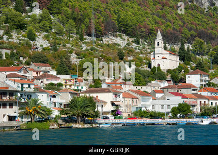 Fiume Neretva, Komin, Dubrovnik-Neretva County, Croazia Foto Stock