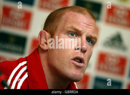 Paul o'Connell, capitano dei Lions britannici e irlandesi, durante una conferenza stampa al Protea Hotel di Durban, Sudafrica. Foto Stock