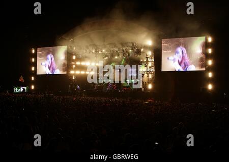 Il Prodigy si esibisce durante il festival dell'Isola di Wight, a Newport sull'Isola di Wight. ** ** Foto Stock