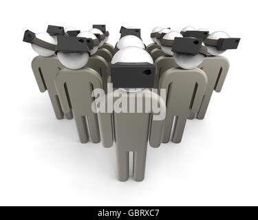 3D render image VR che rappresenta il concetto di gruppo. Foto Stock