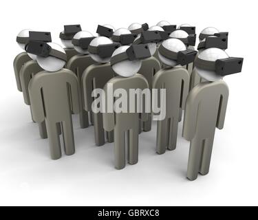 3D render image VR che rappresenta il concetto di gruppo. Foto Stock