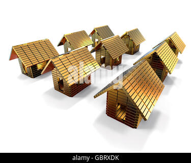 3D Rendering immagine rappresentante Case costose concetto. Foto Stock