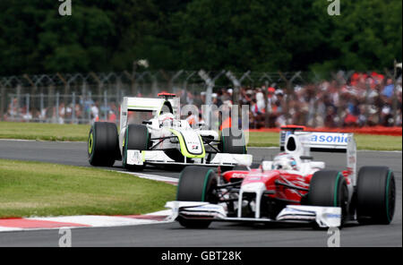 Motor Racing - Campionato del mondo di Formula uno - Gran Premio di Gran Bretagna - gara - Silverstone. Jenson Button di Brawn GP in Gran Bretagna durante il Gran Premio di Gran Bretagna a Silverstone, Northamptonshire. Foto Stock