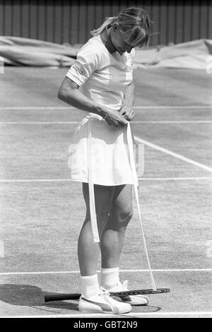 Tennis - campionati di Wimbledon - Ladies' Singles - finale - Martina Navratilova v Andrea Jaeger Foto Stock