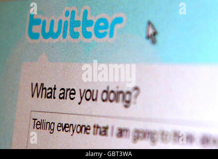 Una visione generale del sito Web di Twitter, utilizzato per il social networking. Foto Stock