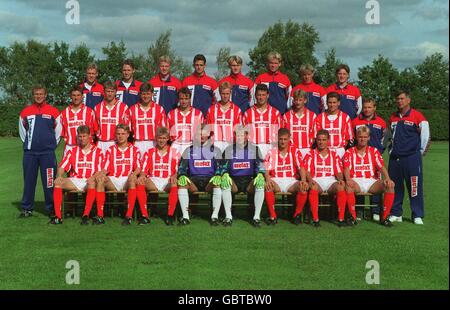 UEFA Champions League 1995/96. UEFA Champions League 1995/96 .... Gruppo del team Aalborg FC Foto Stock