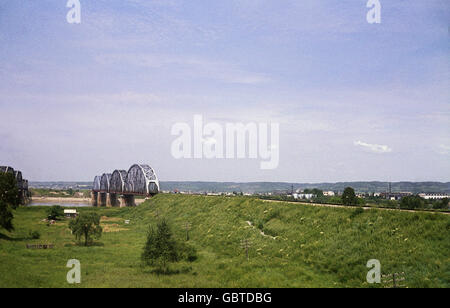 Geografia / viaggio, Russia, Siberia, trasporto / trasporto, Ferrovia Trans-Siberiana, ponte sul fiume Yenisei, 1974, diritti aggiuntivi-clearences-non disponibile Foto Stock