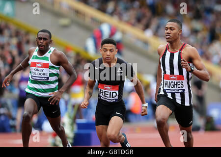 Zharnel HUGHES Leon REID Giordania KIRBY-POLIDORE, Uomini 200m calore 3, 2016 del Campionato Britannico; Birmingham Alexander Stadium Regno Unito. Foto Stock