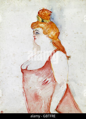 Belle arti, Toulouse-Lautrec Henri de (1864 - 1901), pittura, 'Cocyte dans la Belle Helene' (Cocyte nella bellissima Helen), mixed media, acquerello, 1900, Museo Albi, Foto Stock